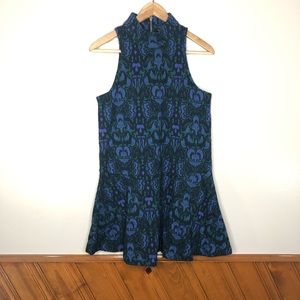 Free People Amelia Blue Mock Neck Dress